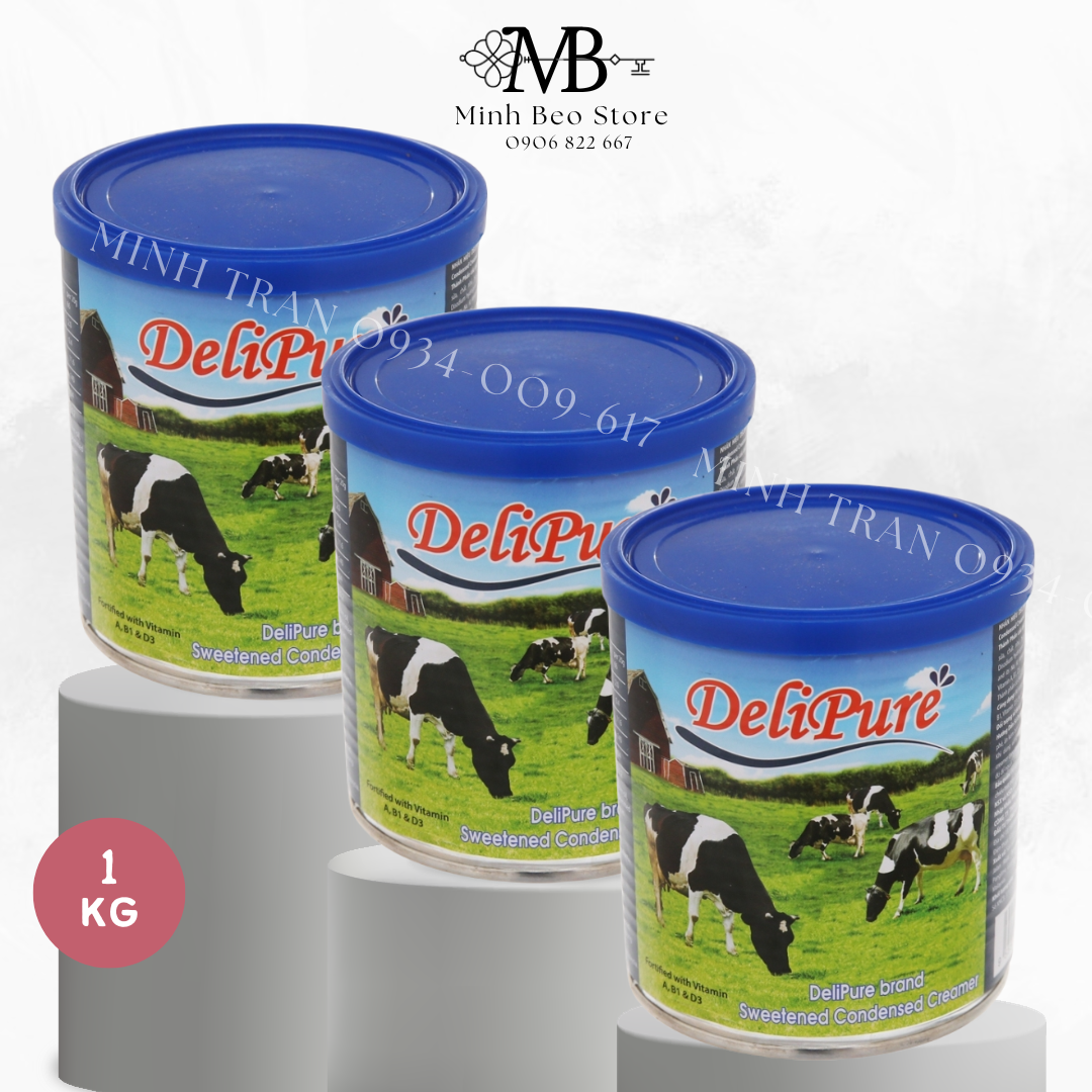 Combo 3 Kem đặc có đường DeliPure lon 1kg
