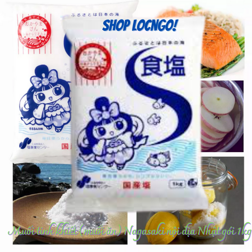 Muối tinh khiết (muối ăn) Nagasaki nội địa Nhật gói 1kg by Shop LocNgo