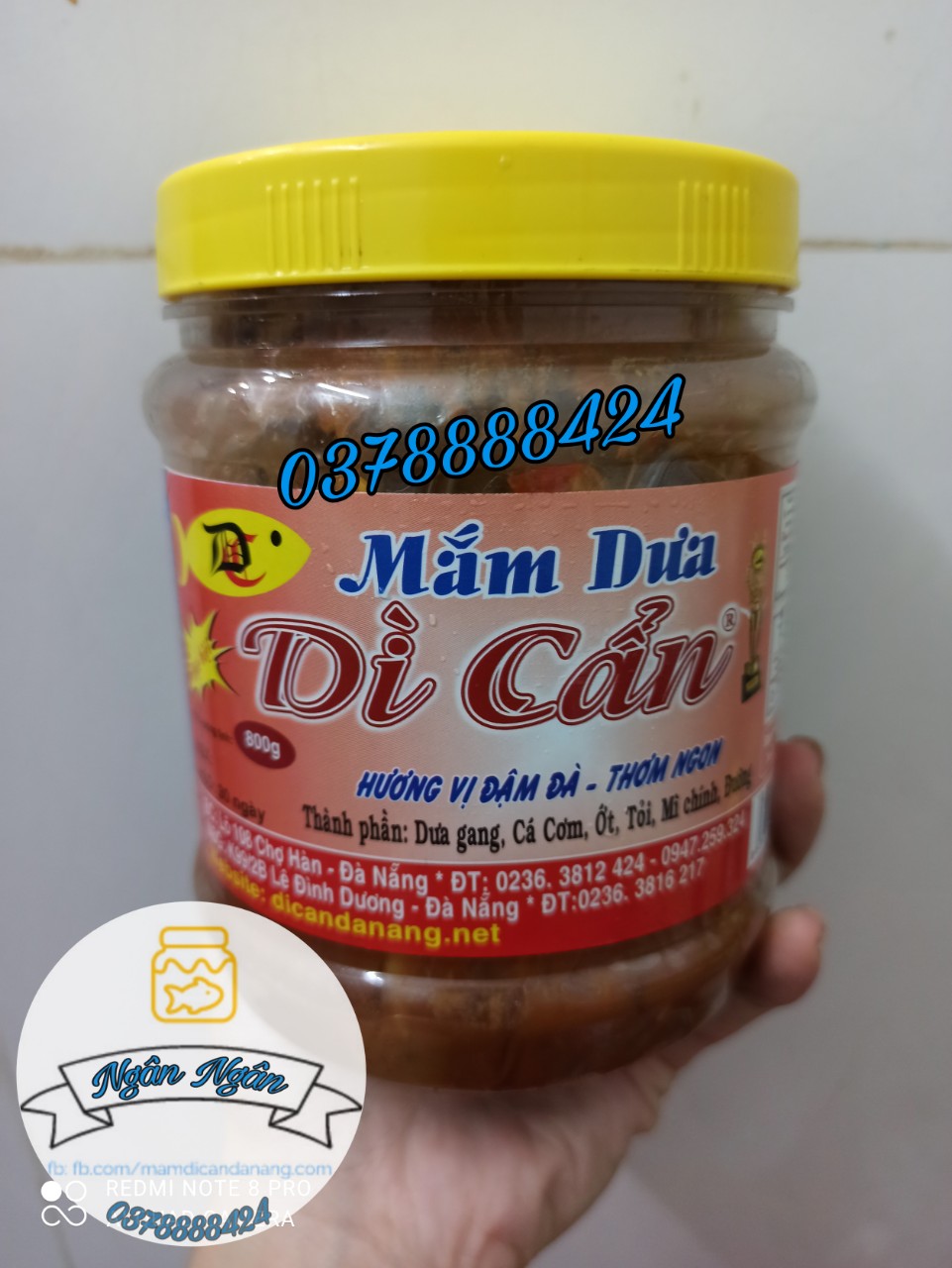 Mắm dưa Dì Cẩn 800g