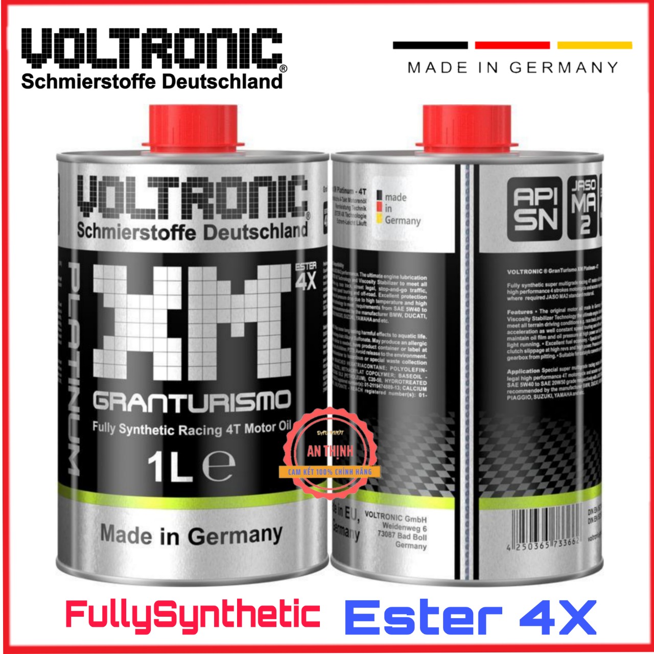 Nhớt Biến Thiên VOLTRONIC XM PLATINUM Fully Synthetic Ester 4X 1 Lít - Nhập Khẩu Đức