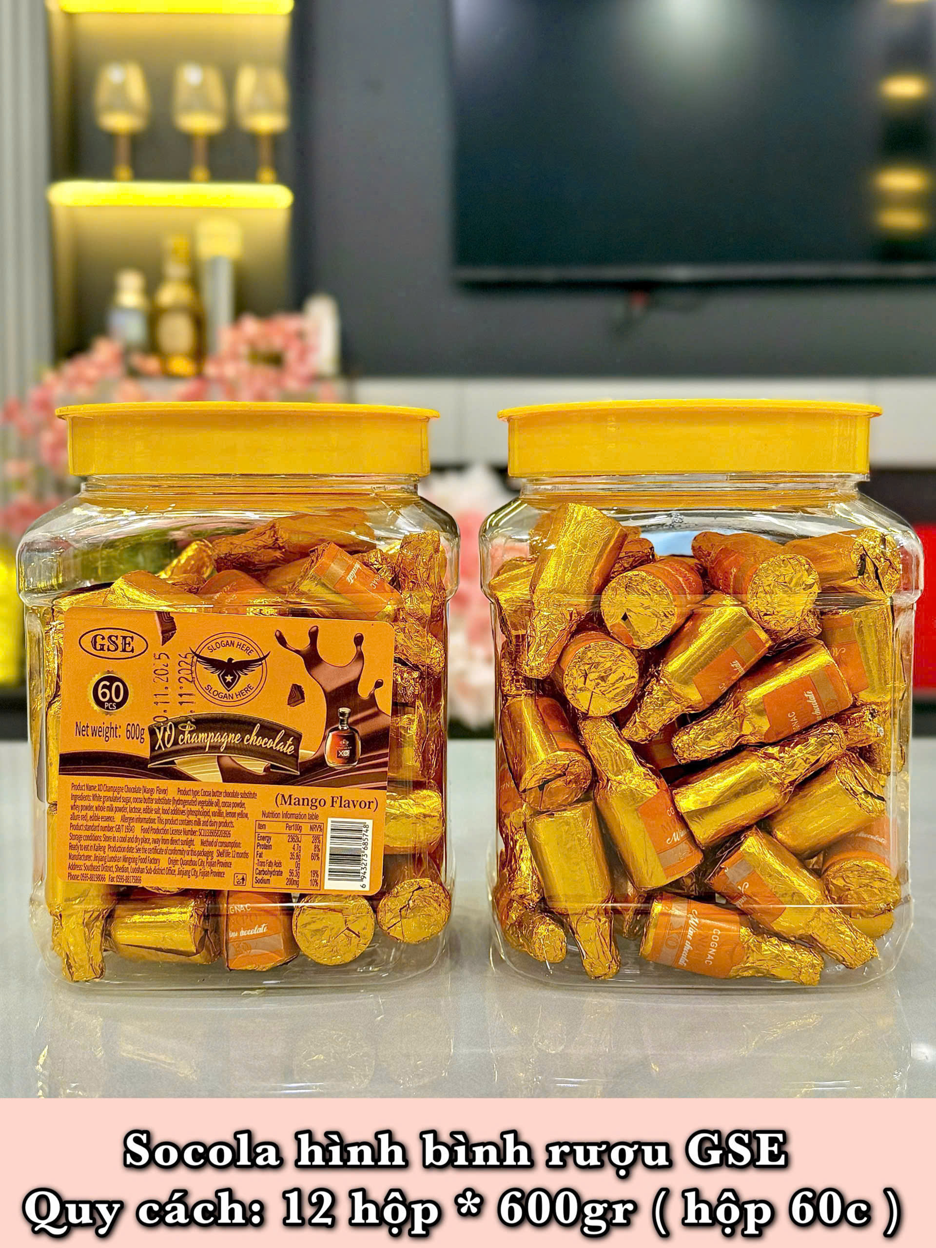 Socola hình chai rượu hủ 600g