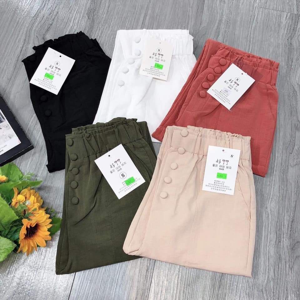 Quần baggy vải thô xước đũi cao cấp hàn