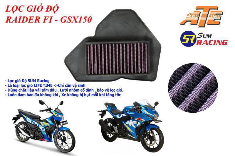 [NOTE] Lọc gió độ cho xe RAIDER FI,GSX 150CC độ tăng lực xe (SUM RACING)