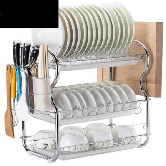 Kệ úp chén bát inox 3 tầng - Giá để bát , đĩa, dao, thớt 3 tầng RE0164
