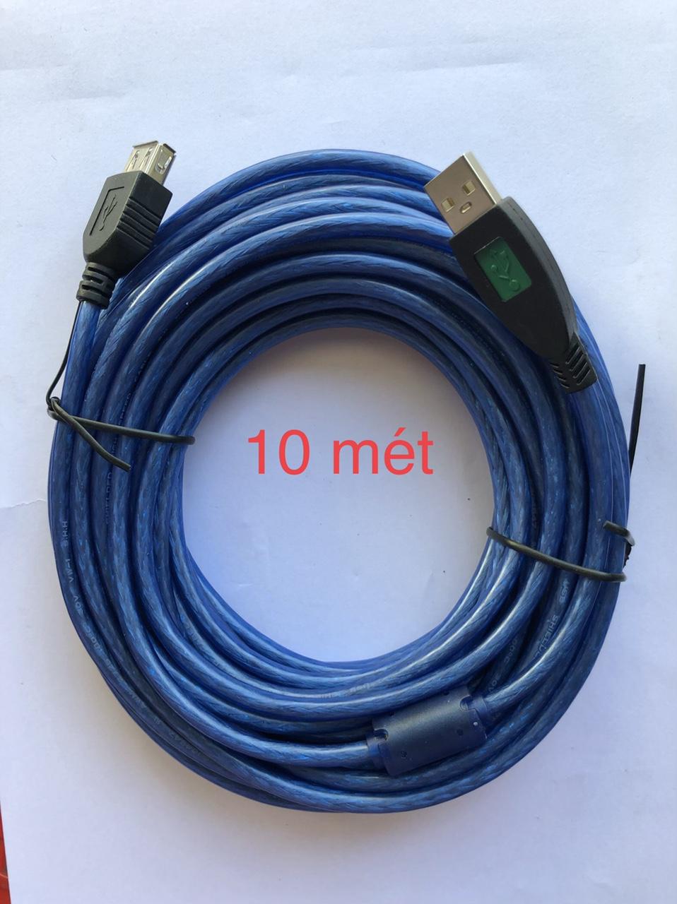 Cáp usb nối dài 10 mét màu xanh