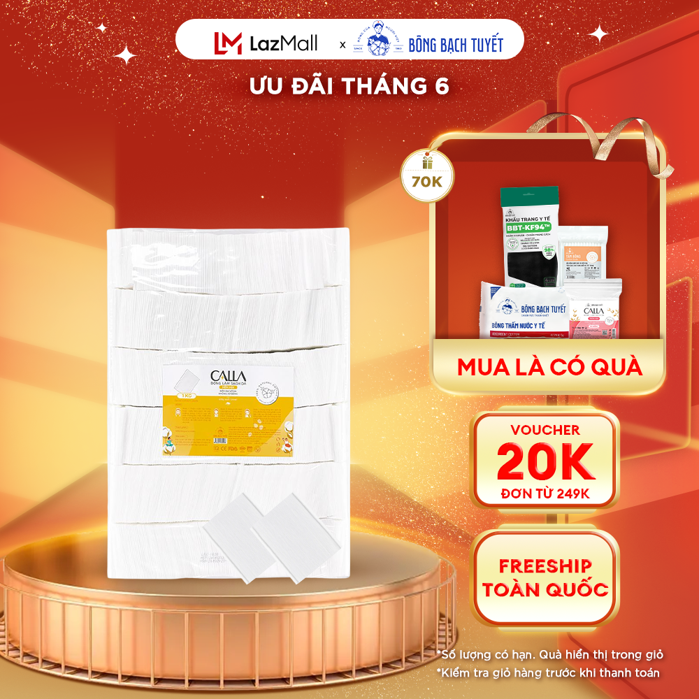 Bông tẩy trang làm sạch da  Bông Bạch Tuyết Calla Mềm Mịn 1kg