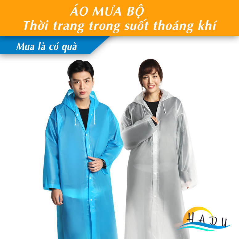 Áo Mua Trùm Toàn Thân 1 Người Lớn Nam Nữ Dễ Thương Cao Cấp HADU