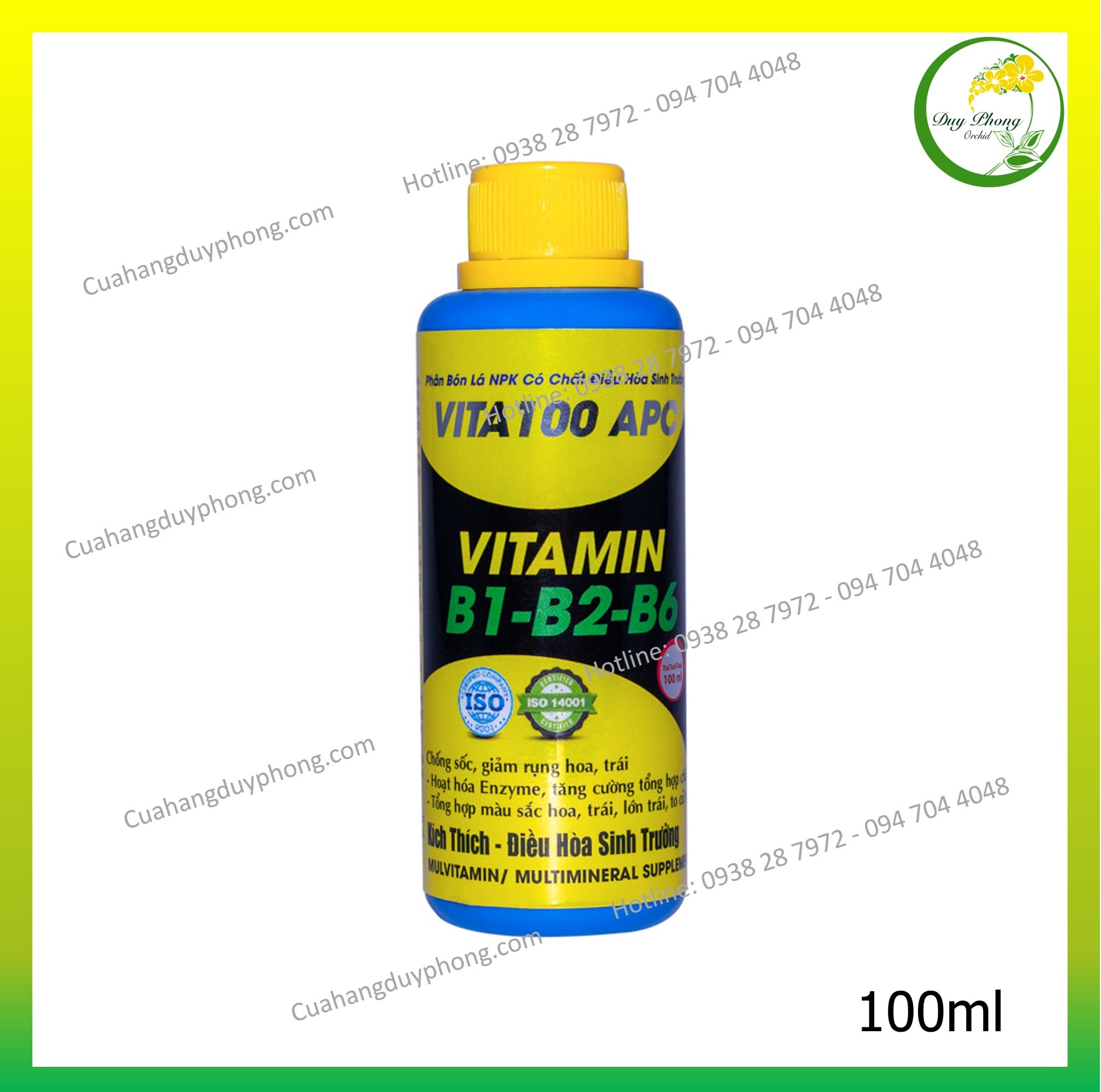 [Có video] Phân bón lá Vitamin B1-B2-B6 VITA100 APC chai 100ml | Tăng sức đề kháng và giải độc cho cây trồng