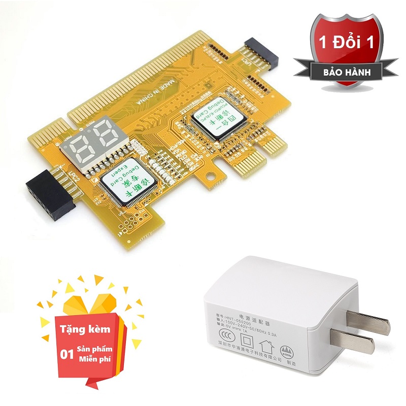 ( Quà tặng miễn phí Cốc sạc điện thoại đa năng ) Card test main 460 plus PCI Express cao cấp - Card test main PCI EX - Card test main đa năng hỗ trợ nhiều dòng main