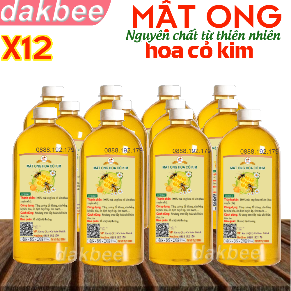 12 LÍT MẬT ONG RỪNG HOA CỎ KIM [-SỈ-]-TĂNG CƯỜNG SỨC KHOẺ, HỆ MIỄN DỊCH, CAM KẾT CHẤT LƯỢNG, GIÁ ƯU ĐÃI KHÔNG QUA TRUNG GIAN - [ DAKBEE ]