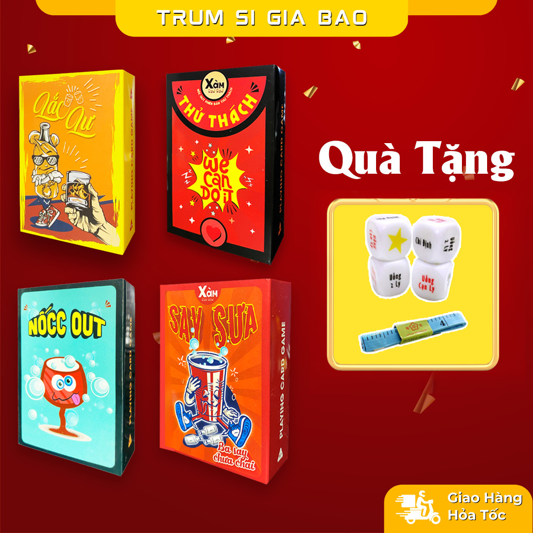 Bộ Bài THỬ THÁCH  60 Lá 🌟 Bản Đặc Biệt 🌟 Bài Drinking Game Dành Cho Team Chuếnh Choáng Thích Nốc Out _ Xàm Shop.