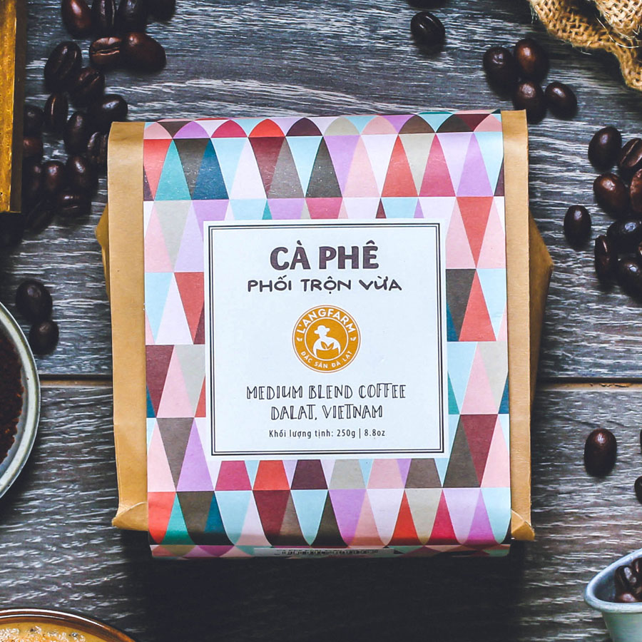 Cà phê phối trộn vừa L'angfarm 250g bịch
