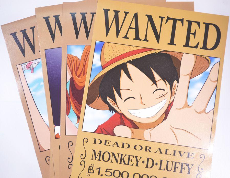 [thanh lý bán lỗ] Bộ 8 tấm poster áp phích Anime 43x29cm - One Piece Truy nã [PKA] [KS23]
