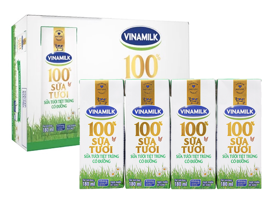 [HCM]Thùng 48 hộp sữa tươi có đường Vinamilk 180ml