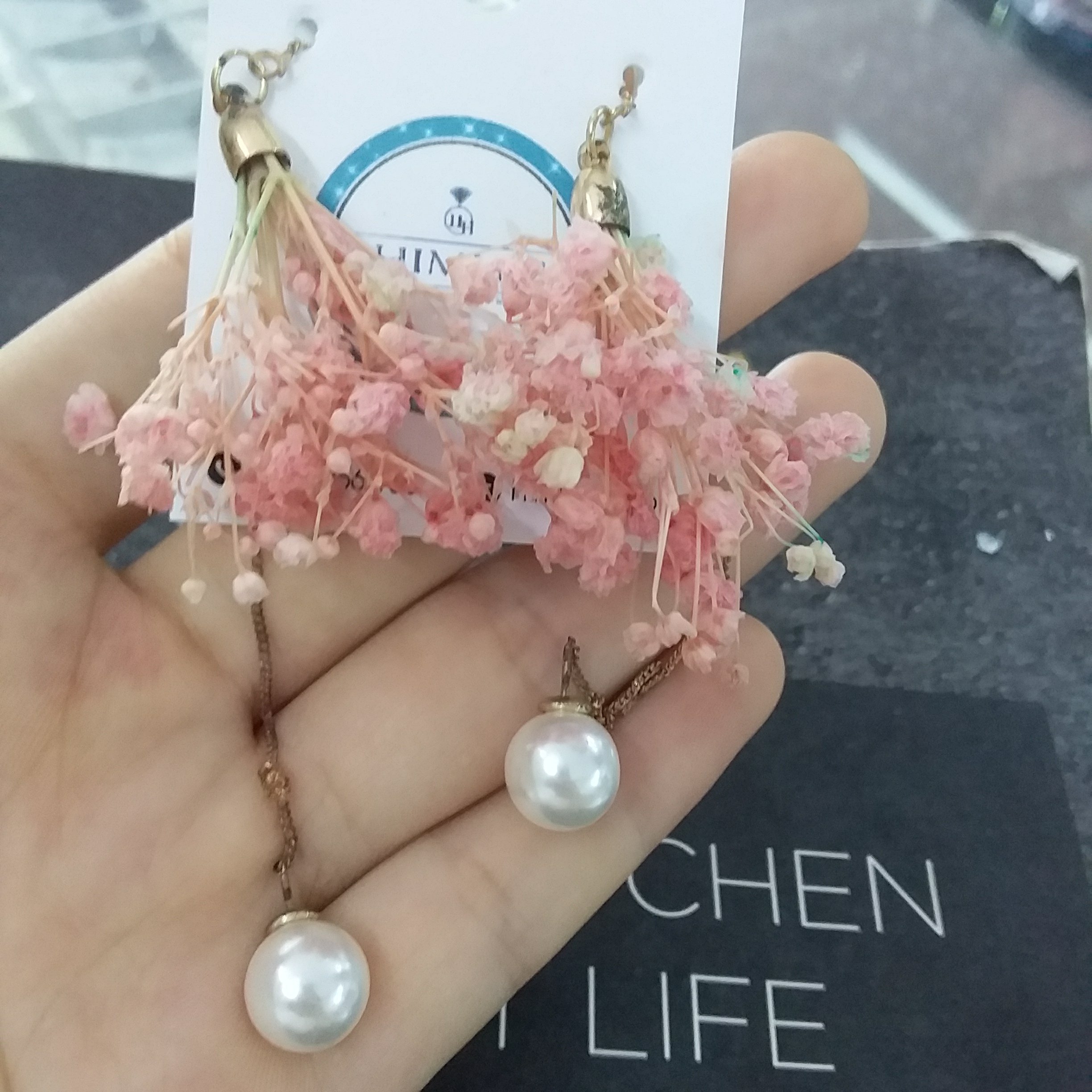 [Nhập mã LAZXuHuong03 giảm 40k/299k] Khuyên tai hợp kim cao cấp bó hoa đính ngọc trai trẻ trung
