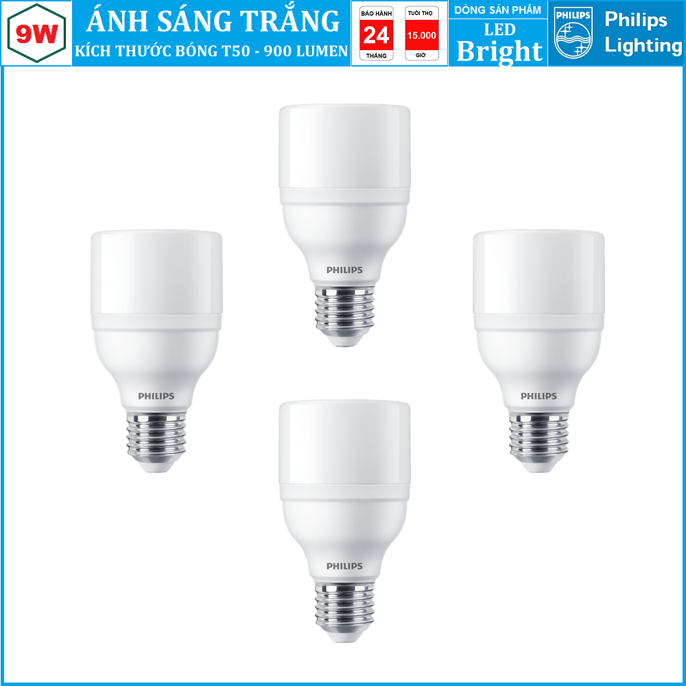 Bóng đèn led bright philips 9w e27 1ct/12 apr