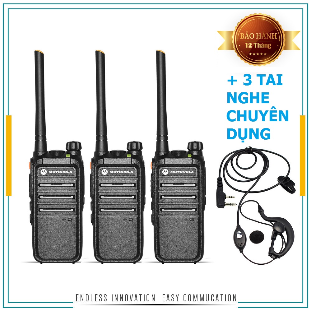 Bộ 3 Máy Bộ đàm Motorola CP318 + 3 Tai Nghe Chuyên Dụng