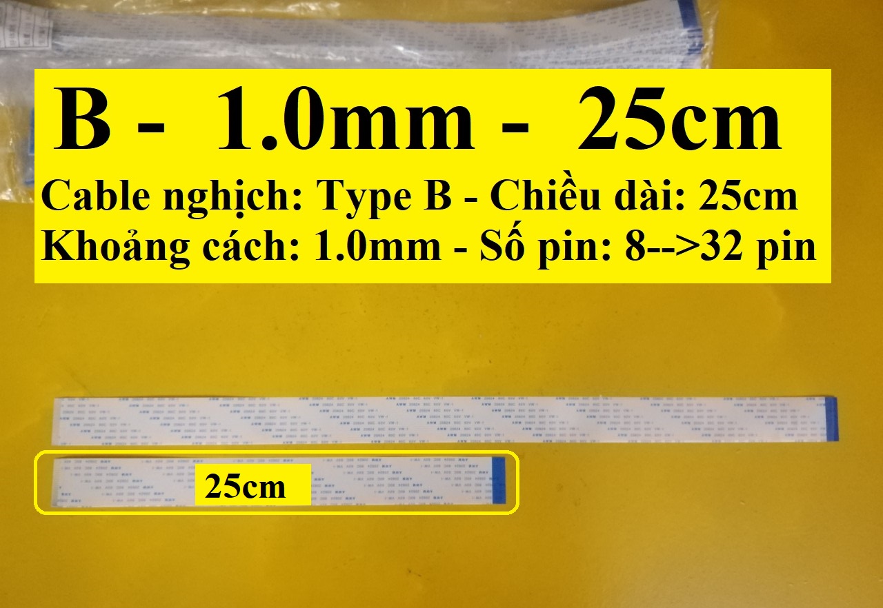 Cable ffc nghịch 1.0mm dài 25cm