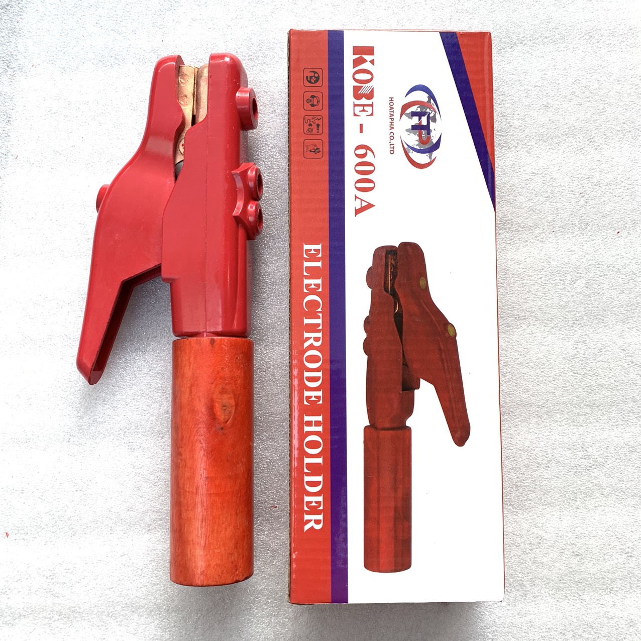 Kìm hàn cán gỗ 500a, kìm hàn tay gỗ, phụ kiện máy hàn