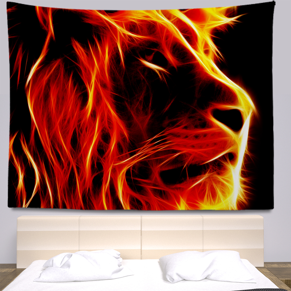 Hổ sư tử động vật lớn vải tường tấm thảm Bohemia Anime Hippie trang trí
