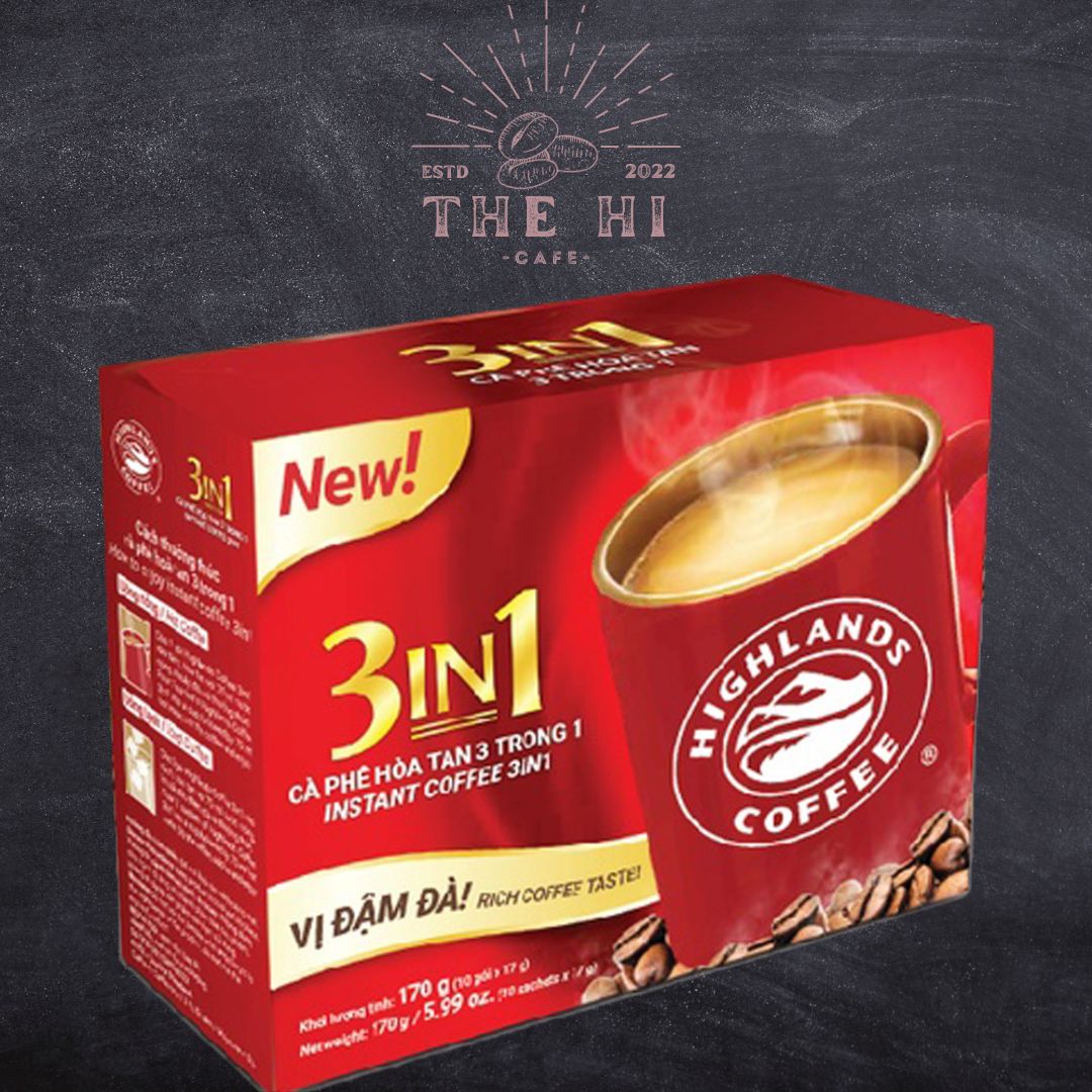Cà phê sữa hòa tan highlands coffee hộp 10 gói