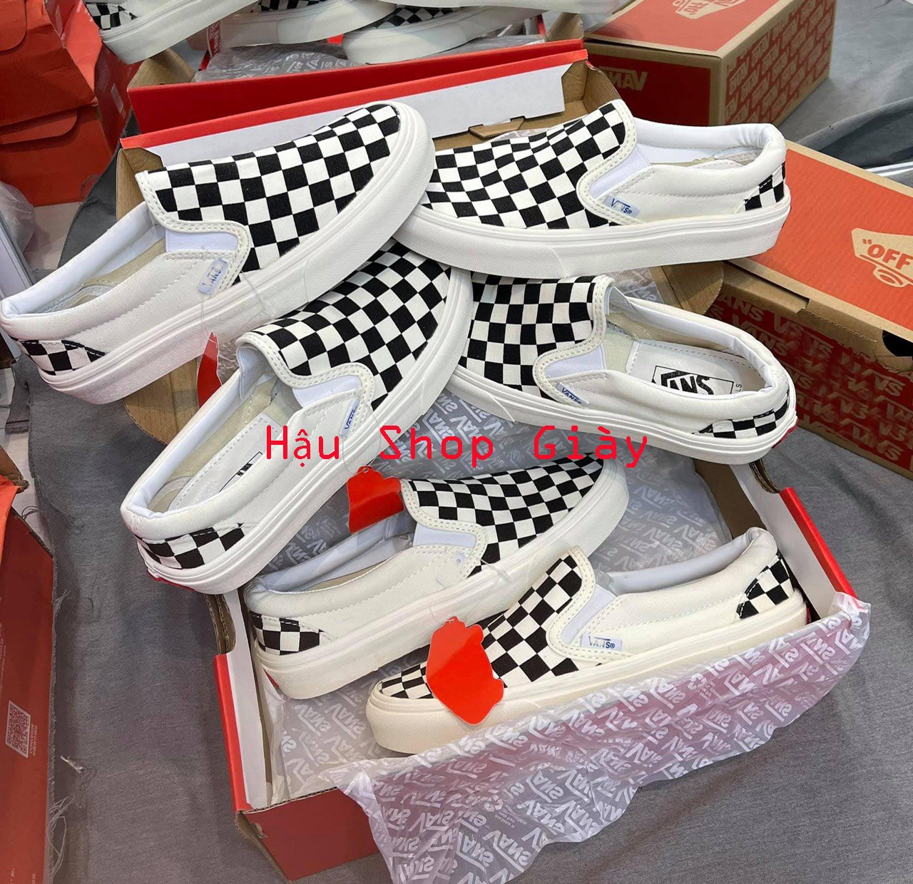 Giày 𝐕𝐀𝐍𝐒 Caro Slip-on lười nam nữ Giày sneaker lười hot nhất 2021