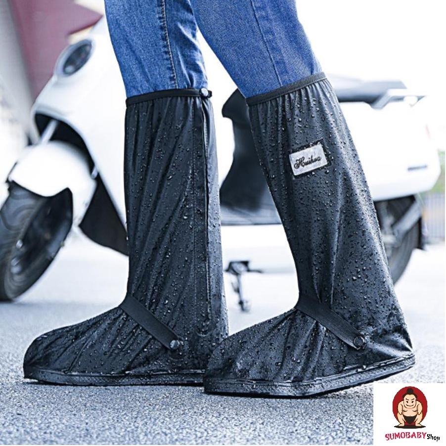 Ủng Đi Mưa Bọc Giầy Đi Mưa Cổ Cao Với Chất Liệu Nhựa PVC 2 Lớp - Hàng Cao Cấp