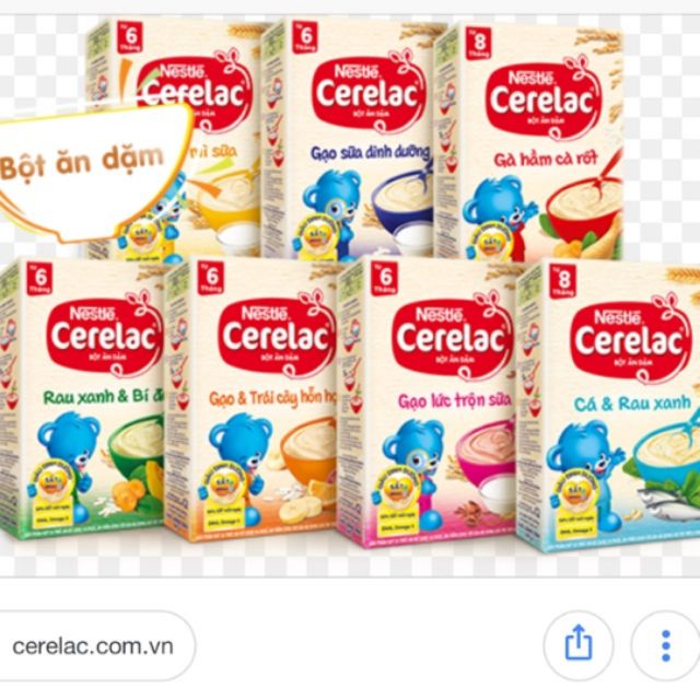 Bột Ăn Dặm Nestle Cerelac Các Vị (Hộp Giấy 200G) (Lúa Mì Sữa )