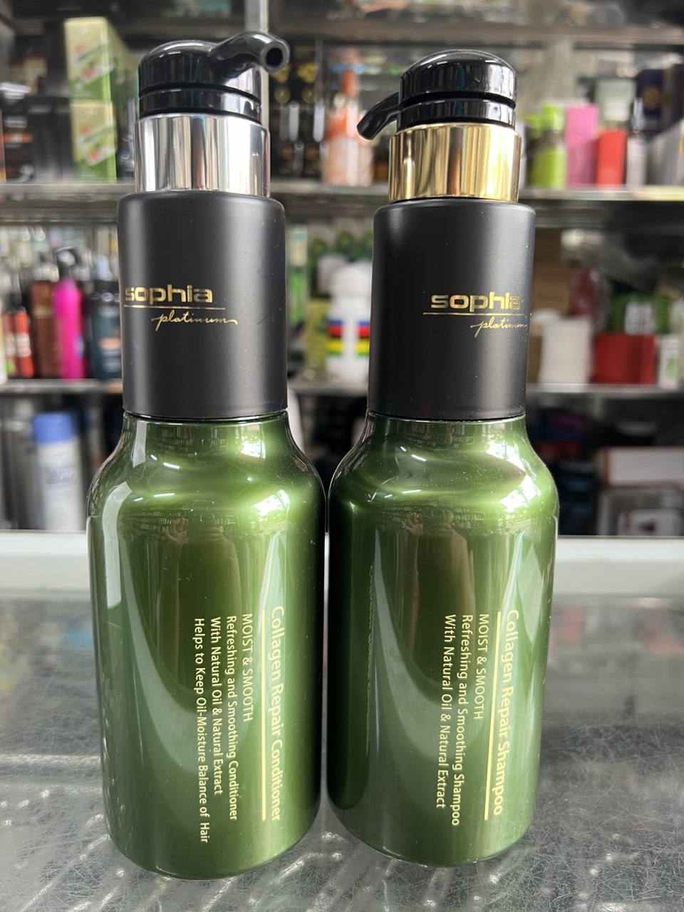 Cặp dầu gội xả phục hồi tóc sophia platium collagen 500ml x2