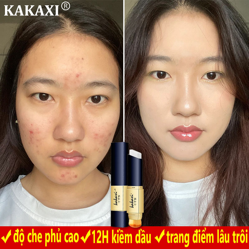 Kem che khuyết điểm KAKAXI Concealer BB CREAM sáng bóng dưỡng ẩm kiềm dầu trang điểm lâu trôi Kèm Cọ Tán Tiện Lợi