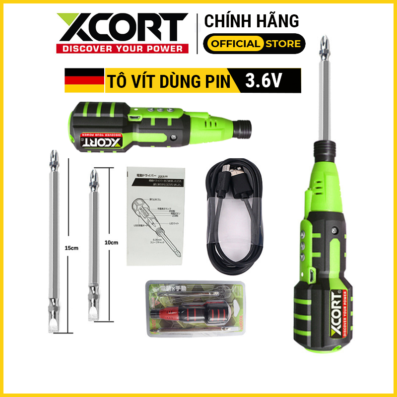 BỘ TÔ VÍT ĐIỆN-BỘ TÔ VÍT ĐIỆN ĐA NĂNG 3.6V XCORT [CHÍNH HÃNG]