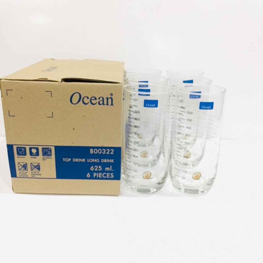 4 ly thủy tinh chia vạch OCEAN glass 625ml BT-O125
