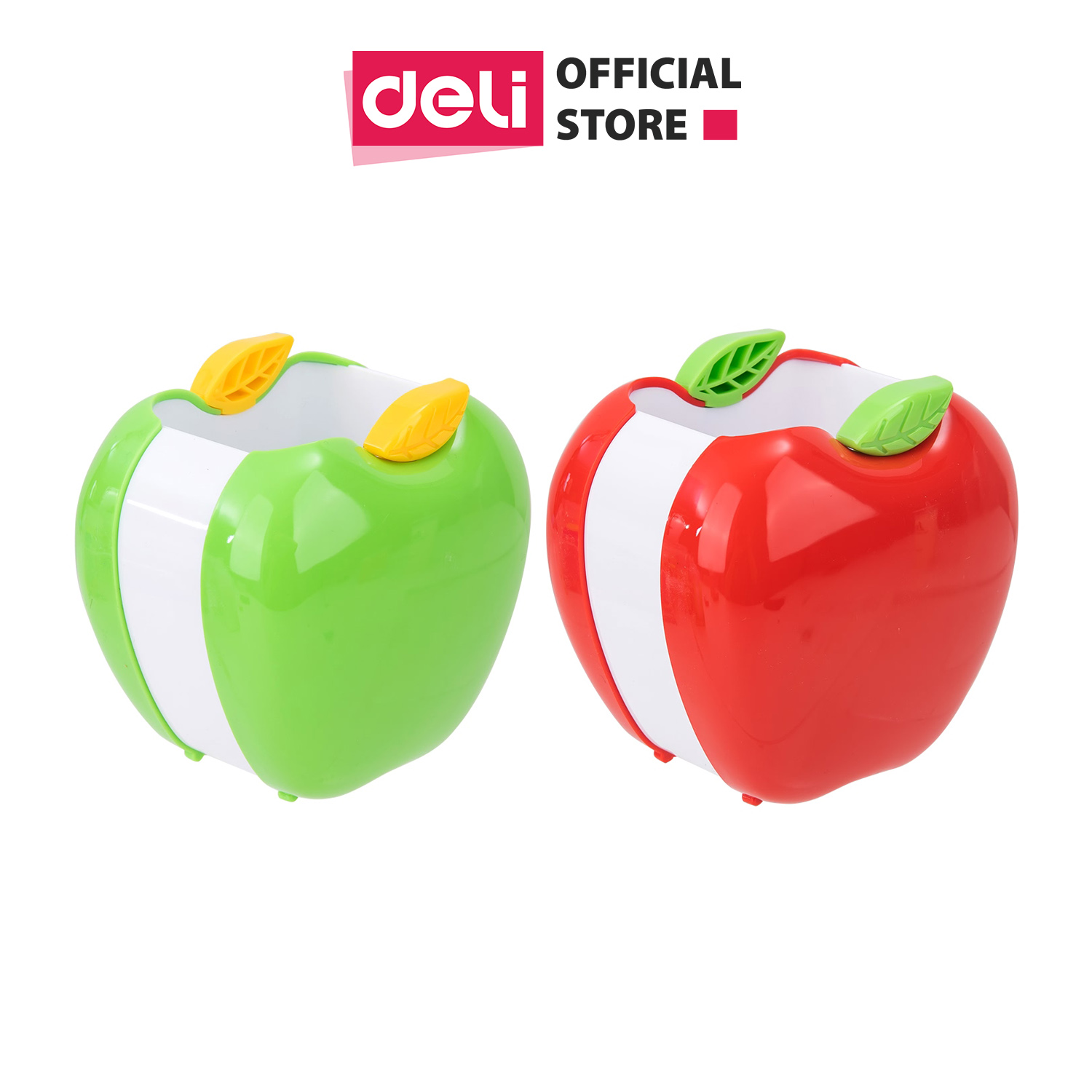 Cốc cắm bút quả táo Deli - Đỏ, Xanh lá - 1 chiếc - E9139
