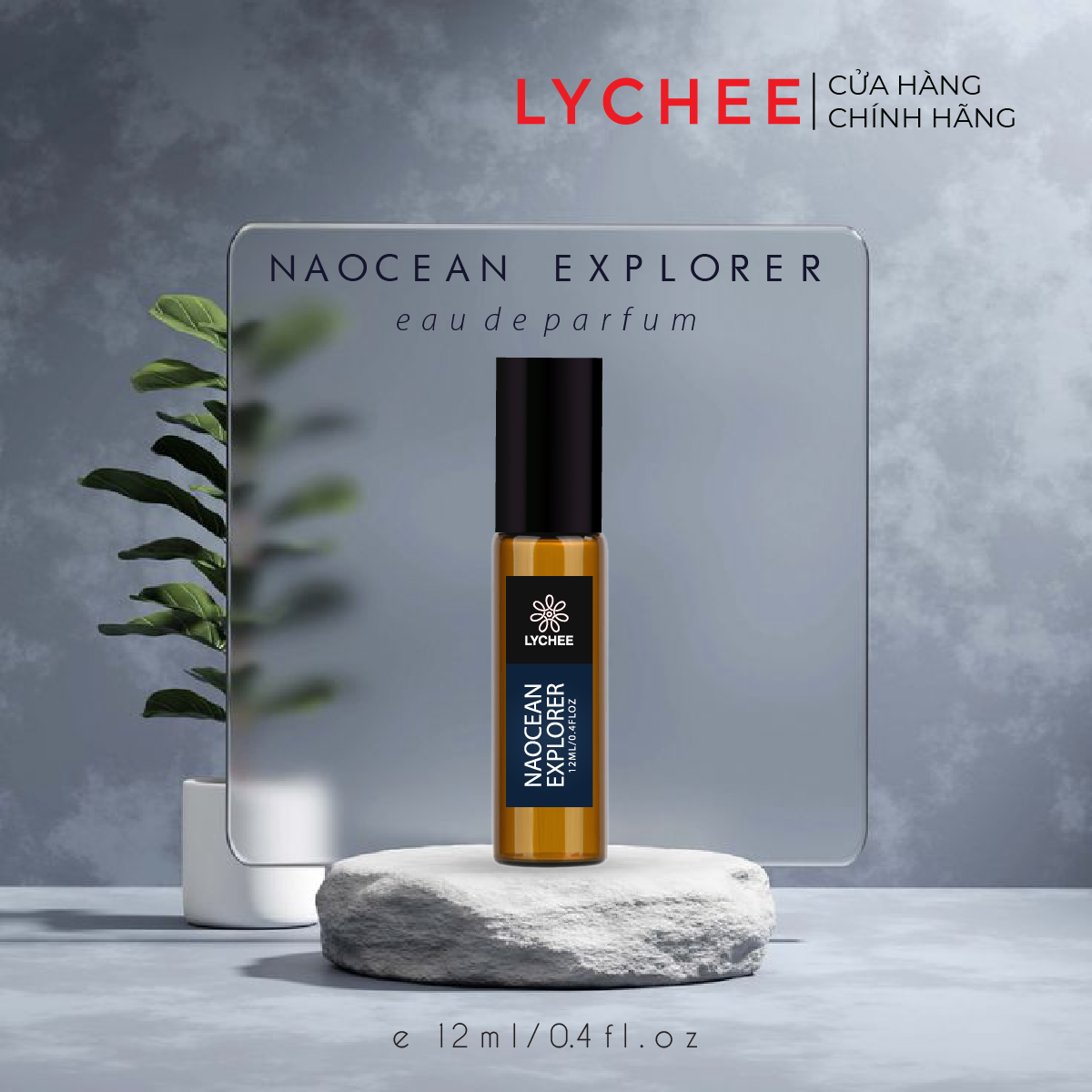 [Chính Hãng] Nước Hoa Lychee Tinh Dầu 12ml - Hương Naocean Explorer - Hương Gốc Montblanc Explorer - Chai Lăn Nâu Trần