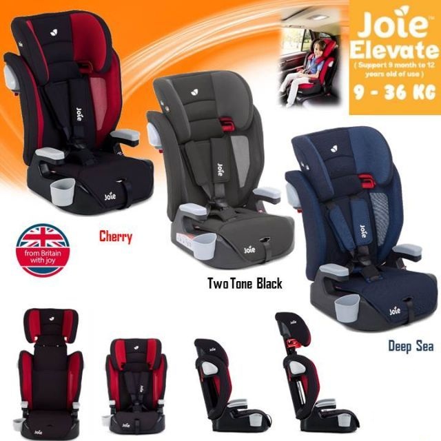 Ghế ngồi ô tô trẻ em Joie Elevate Cherry/ Two Tone Black/ Deep Sea Booster Carseat