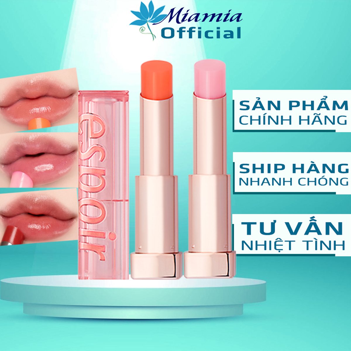 Son dưỡng espoir nowear glow lip balm shell pink coral dew cranberry siêu mềm mượt căng mọng