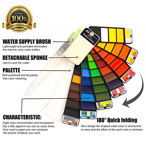 Màu nước Superior dạng thẻ quạt, Watercolor Superior (tặng giấy vẽ)