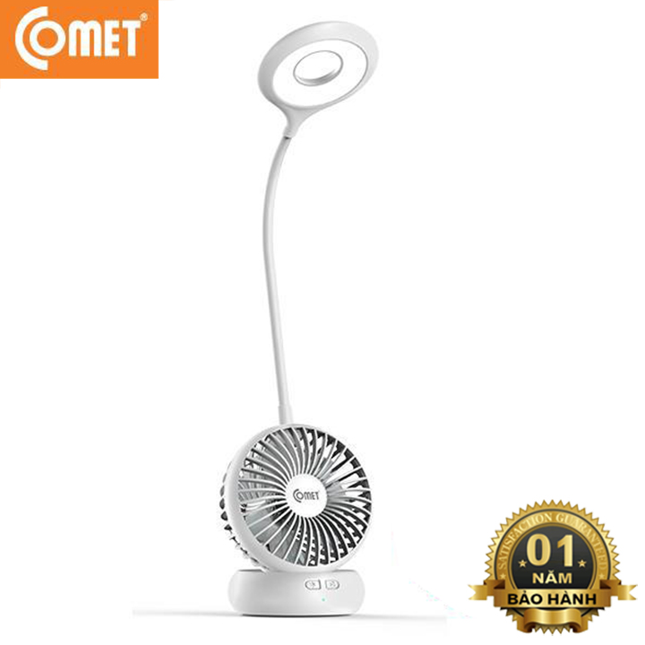 Đèn bàn học tích hợp quạt Comet CT176, Pin lithium chất lượng cao, đèn bảo vệ mắt, vùng sáng rộng, ánh sáng dịu, chống mỏi mắt - Điện Dân Dụng.