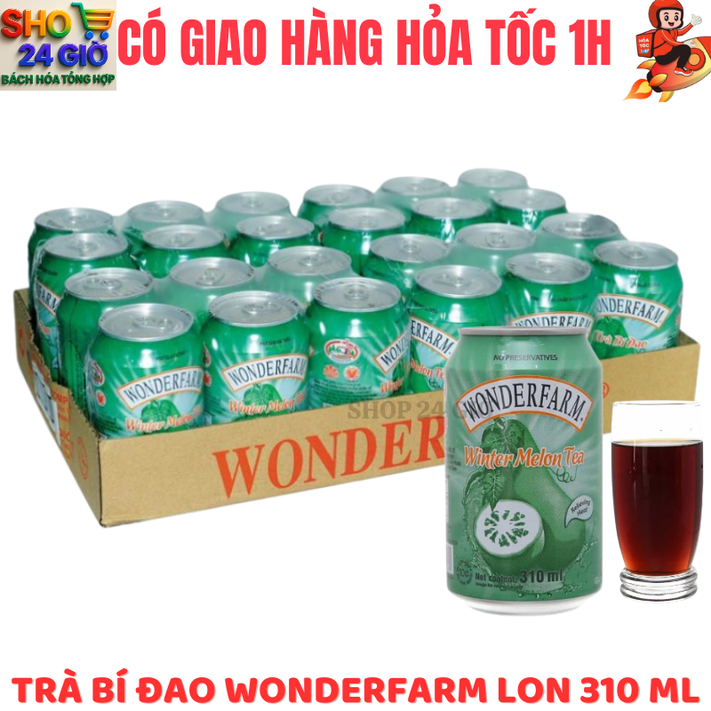 [ CHỈ GIAO ĐƠN HỎA TỐC Ở HCM ]  Trà Bí Đao Wonderfarm  1 Lốc 6 Lon 310 Ml