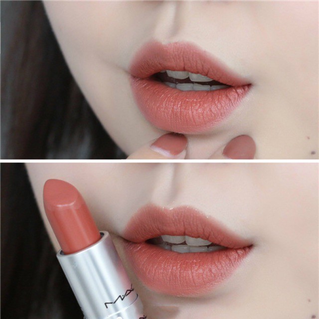 Son lì mịn mac satin lipstick mocha cam đất