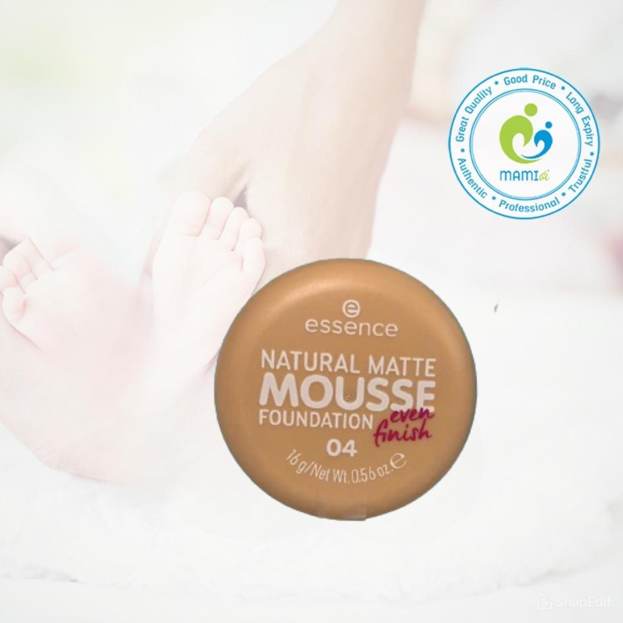 Phấn tươi (16g) trang điểm lót nền che khuyết điểm và phấn phủ cho phụ nữ Essence Soft Touch Mousse 04 Đức