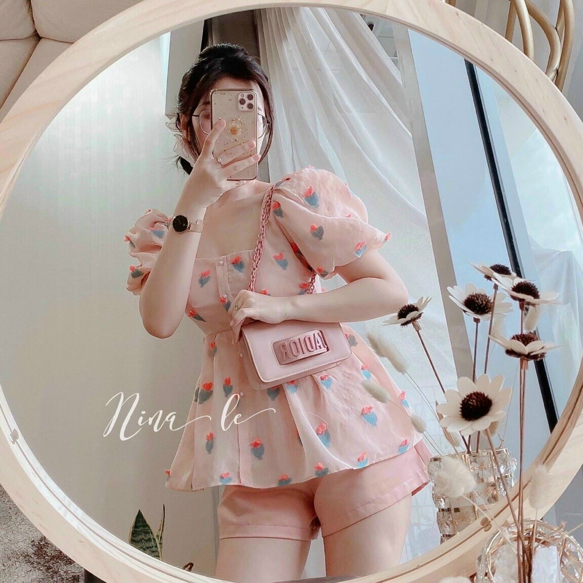 Sét bộ đủi nữ lụa in kts quần vải chéo nhung siêu xinh