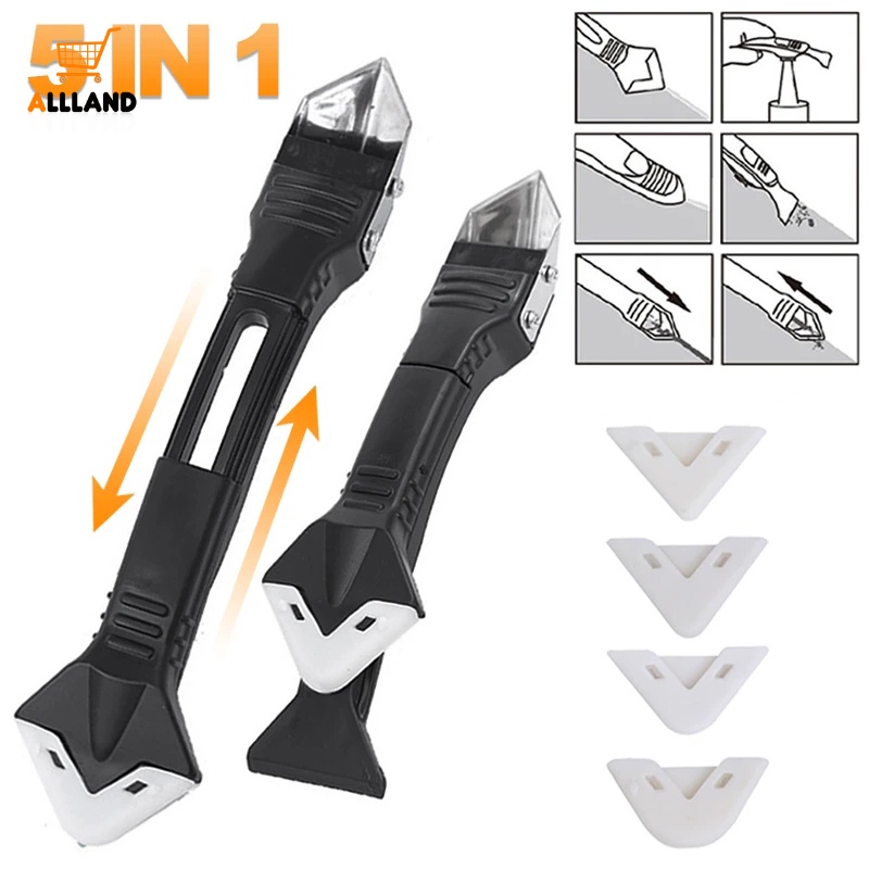 Bộ Dụng Cụ Cạo Keo Dán Kính / Góc Cạnh Bằng Silicone 5 Trong 1