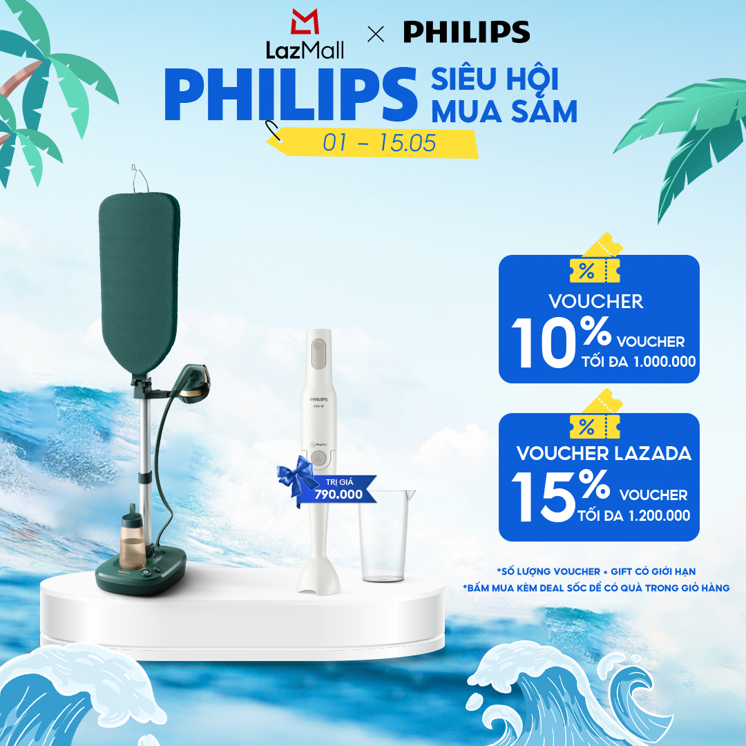 [SIÊU SALE HÈ 20H 4-7.5] Bàn Ủi Đứng  Cao Cấp Đa Năng All-In-One Philips AIS6020/70|OptimalTEMP không cháy|ván ủi đa góc| bình nước 1.1L| có bánh xe|BH 2 năm - Hàng Phân Phối Chính Hãng
