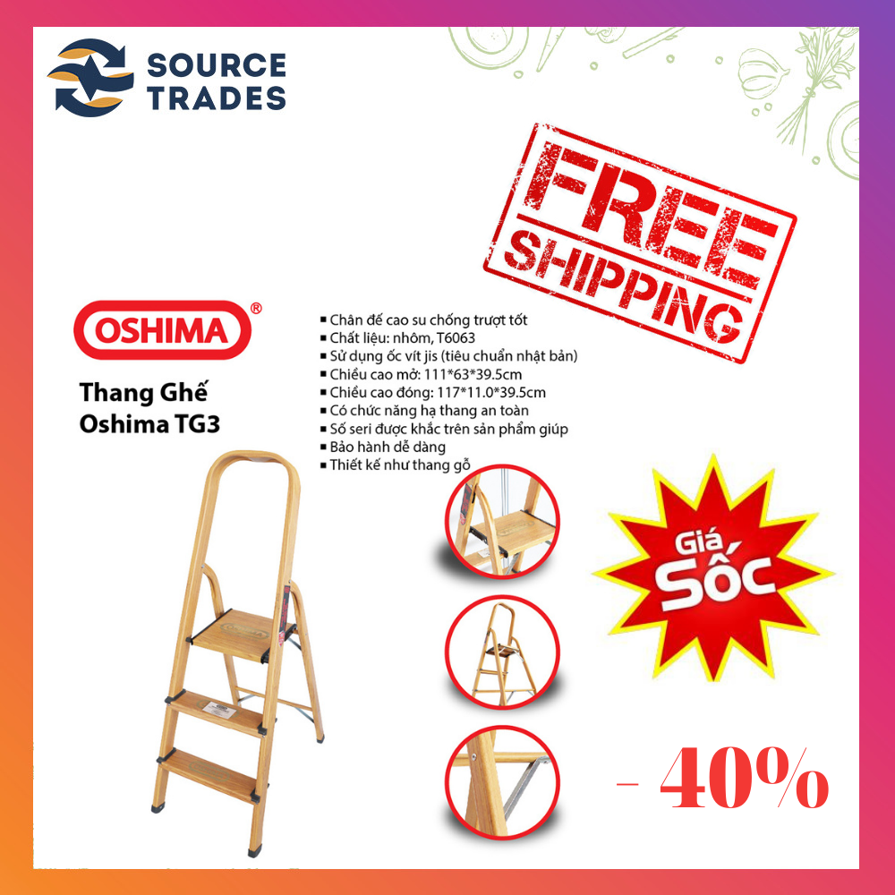 Thang ghế xếp bậc thang oshima tg3 3 bậc