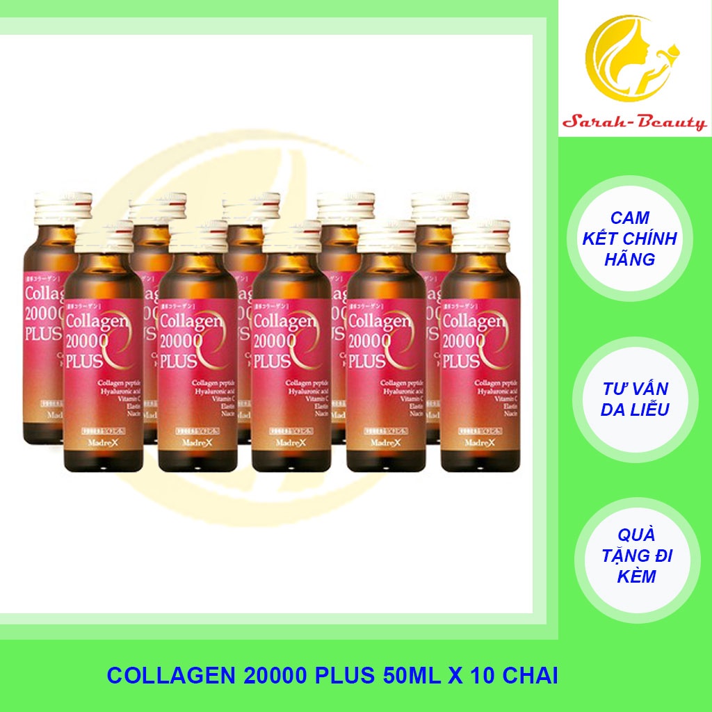 Collagen 20000 Plus, Collagen Peptides Số 1 Nhật Bản, Hôp Gồm 50ml X 10 Chai
