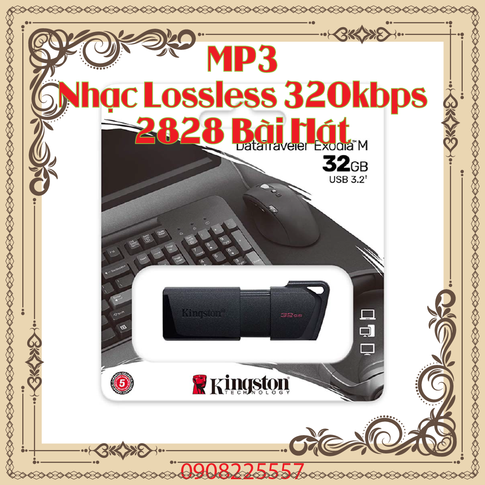 Usb 32gb kingston 3.2 nhạc mp3 lossless 2828 bài hát trên xe ô tô