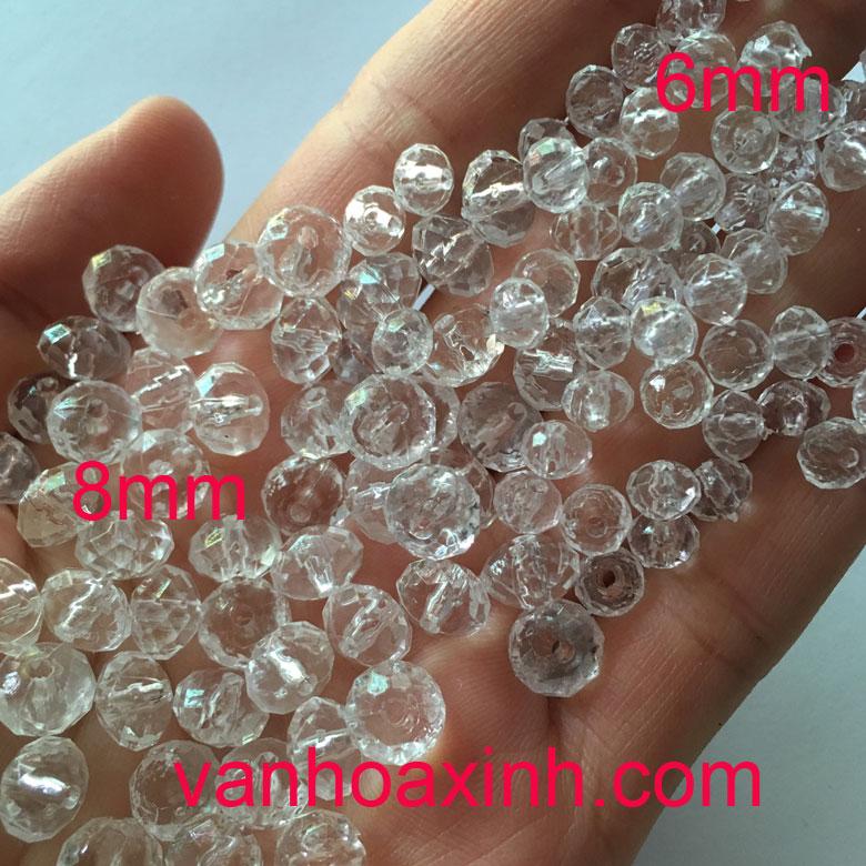 Hạt nhựa acrylic giả phale tròn bẹp vát giác