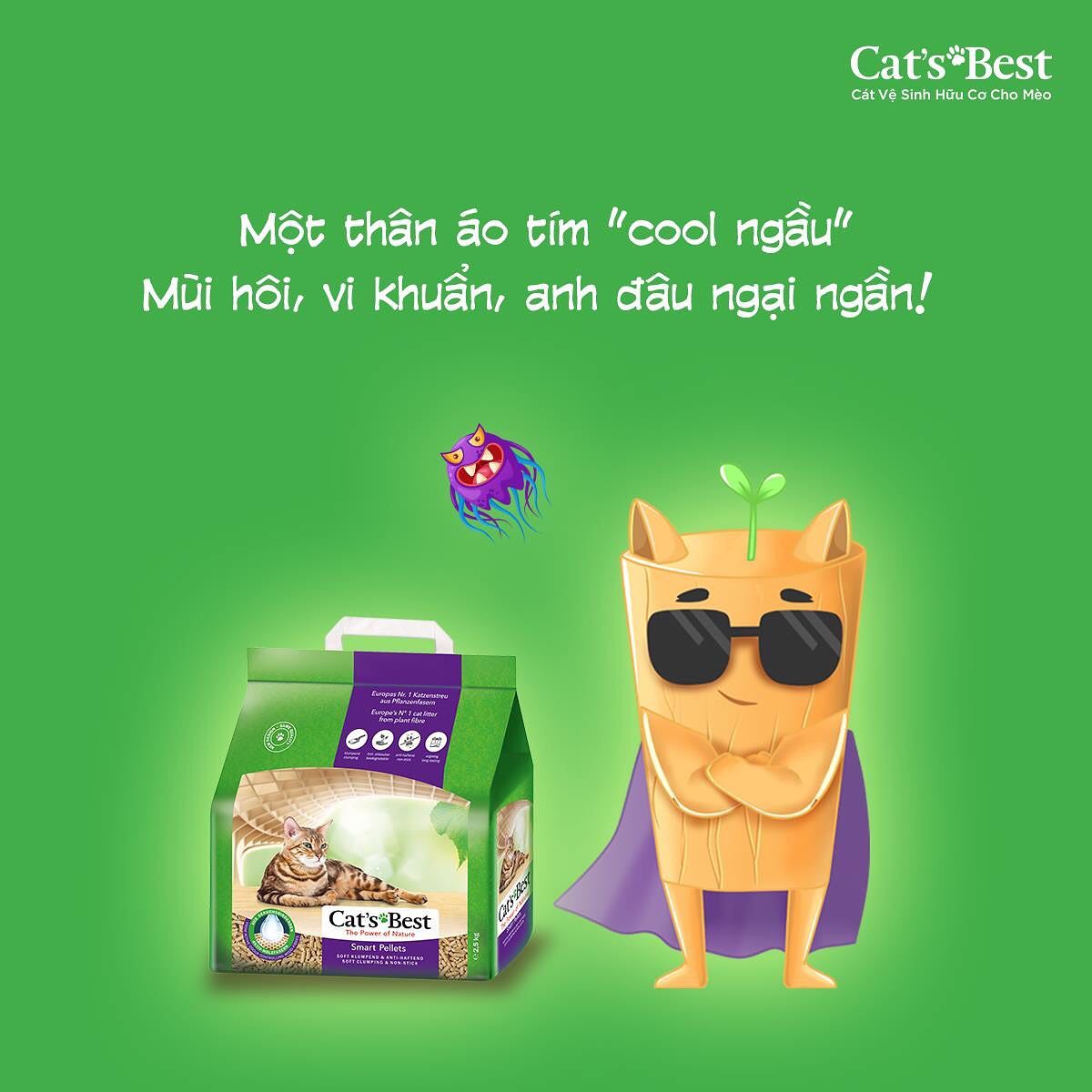 Cát gỗ vệ sinh hữu cơ Cat's Best Smart Pellets 5L