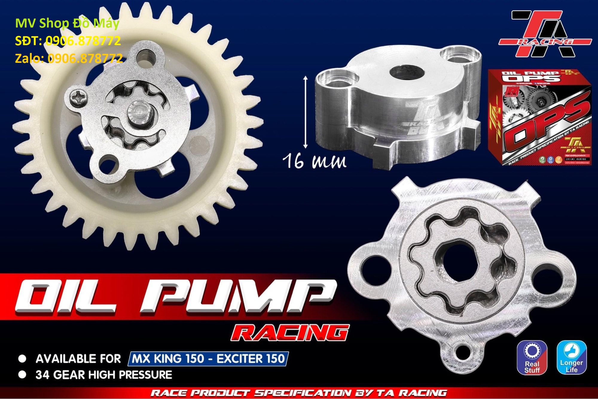 Bơm nhớt độ ta chính hãng cho ex150 y15zr